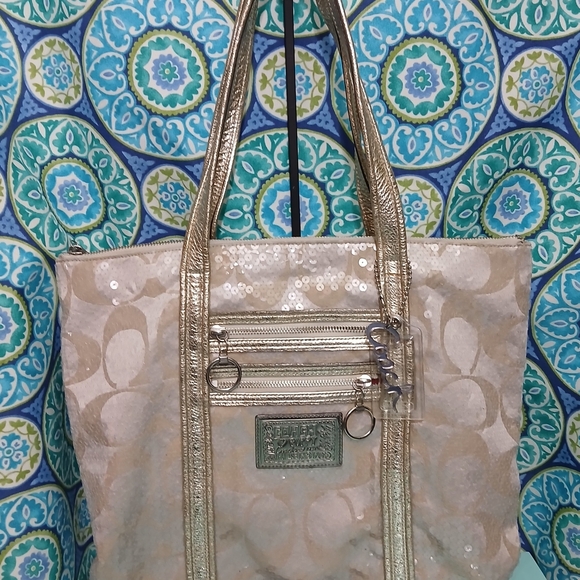 Vintage Coach Poppy Glam Sequin Tote - Picture 1 of 15